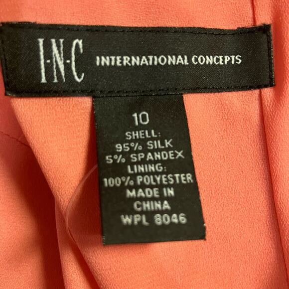 INC International Concepts Tank Top Sz 10 Silk Sleeveless Pink Coral Y2K Summer - Picture 9 of 9